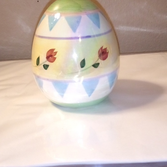 Hand Crafted Other - Handmade Yellow Egg With Purple Flowers